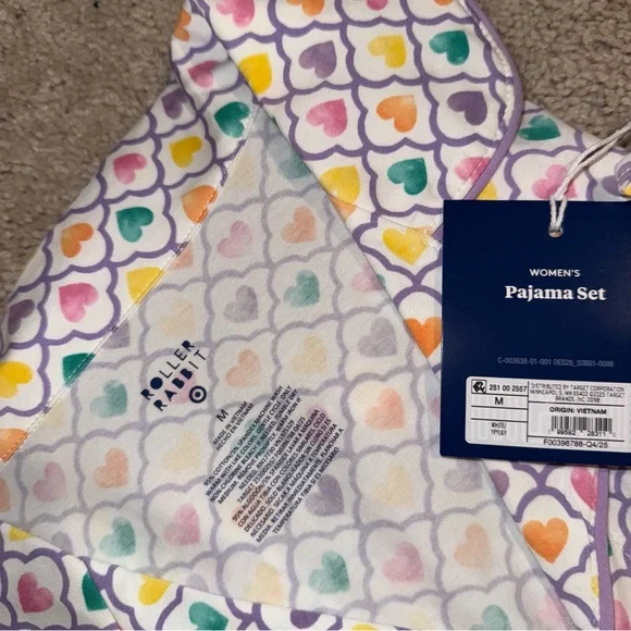 NWT Women’s Roller Rabbit x Target Geo Hearts Short Pajama Set size Adult Medium - Picture 3 of 5